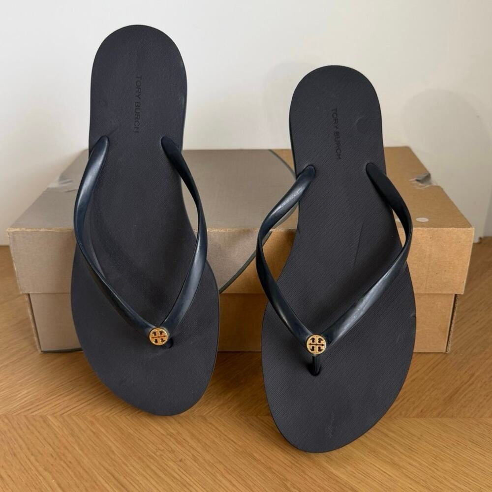 Tory Burch Chelsea Two Toned Women Flip Flops Newest Style - SZ 10